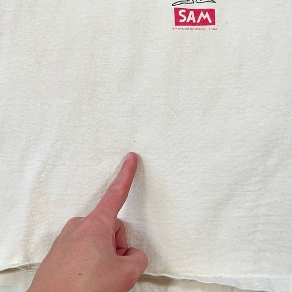 Vintage 90s Dr Seuss Green Eggs and Ham Sam I Am T Shirt - Picture 6 of 6